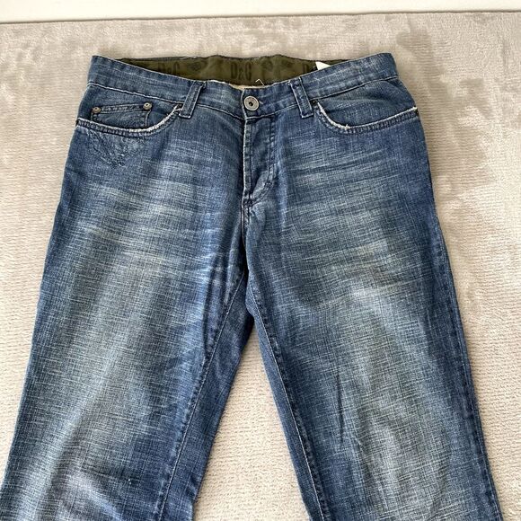 D&G‎ Dolce&Gabbana Jeans Men 32x35 Blue Straight Fit Flap Pockets Paint Splatter - Picture 9 of 16